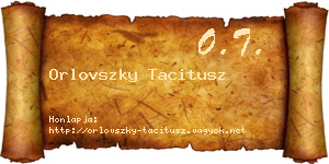 Orlovszky Tacitusz névjegykártya